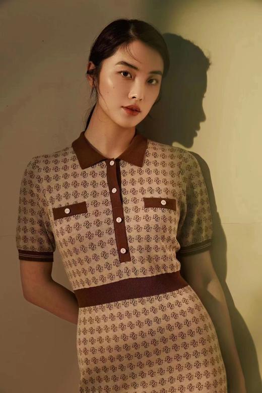 皮皮狗T恤领提花短袖连衣裙2175221730 商品图1