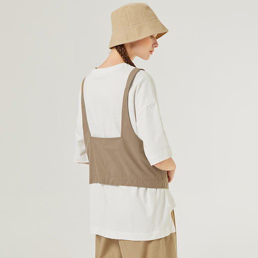 Famecoco范可儿慵懒纯棉马甲女夏时尚年轻减龄马夹外搭叠穿F223CA004 商品图2