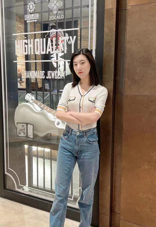 皮皮狗女式V领中袖假开衫2175221113 商品图1