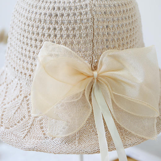 JC-O1-m8755（蝴蝶结针织渔夫帽）帽子女士韩国新款蝴蝶结纯色针织渔夫帽百搭韩版大沿遮阳帽盆帽潮 商品图2