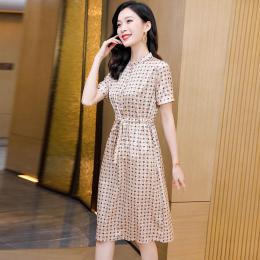 ASE-9320印花气质百塔女式连衣裙 商品图2