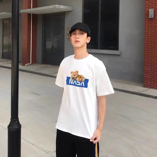 【限时折扣】NASA SOLAR联名款小熊印花棉质圆领短袖T （S-5XL）（白色/粉色/黑色/蓝色）（非质量问题不退不换） 商品图5