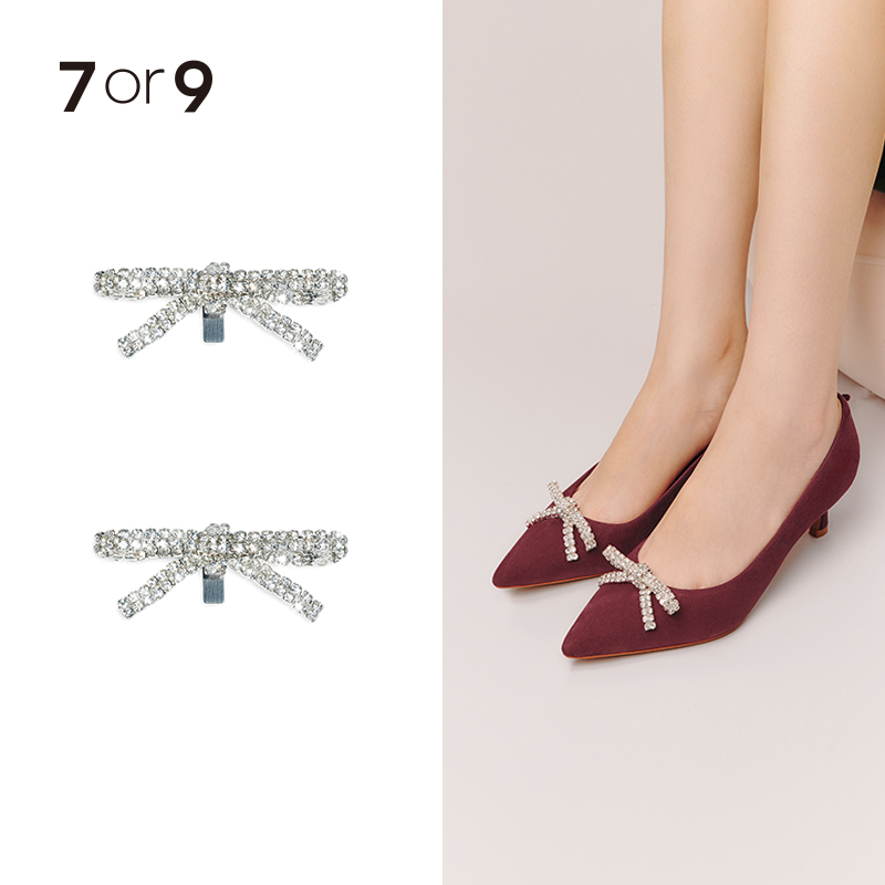 7or9-钻链蝴蝶结鞋饰扣