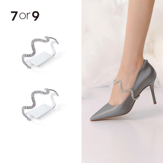 波浪形璀璨碎钻小羊皮饰带 商品图0