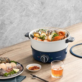 摩飞电器（Morphyrichards）机械升降电火锅家用多功能料理锅鸳鸯锅电热锅电煮锅