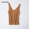 【特价不退换】阿菁娜春夏新品正反双穿V/U形领坑条超大弹力针织冰丝背心F27X301001 商品缩略图5