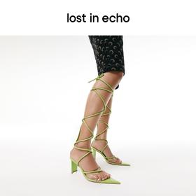 lost in echo x ZHANGJIAYI 尖头交叉夹趾细绑带凉鞋
