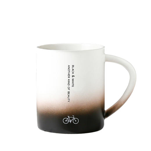 恒度马克杯欧式渐变杯HD-3149陶瓷杯带盖带勺办公室马克杯家用喝水杯子早餐杯男女茶杯情侣杯子 商品图1