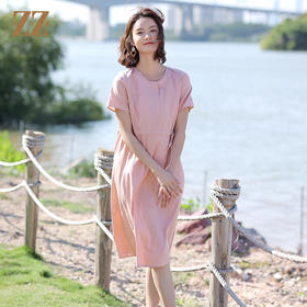 佐尔美2022夏季新款 桑蚕丝真丝弹力桑波缎连衣裙女E12LS96