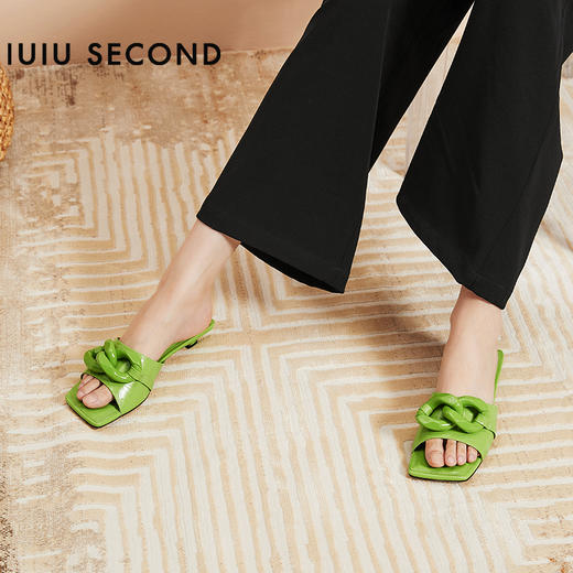 IUIU SECOND 夏季超火链条元素时尚凉拖鞋 商品图2