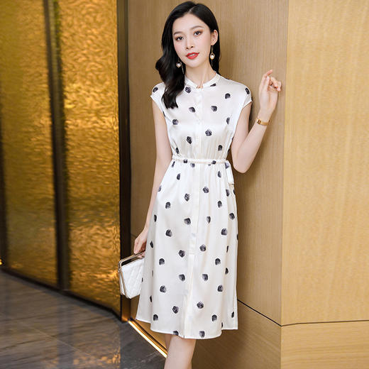 ASE-2386印花气质时尚百搭女士连衣裙 商品图0