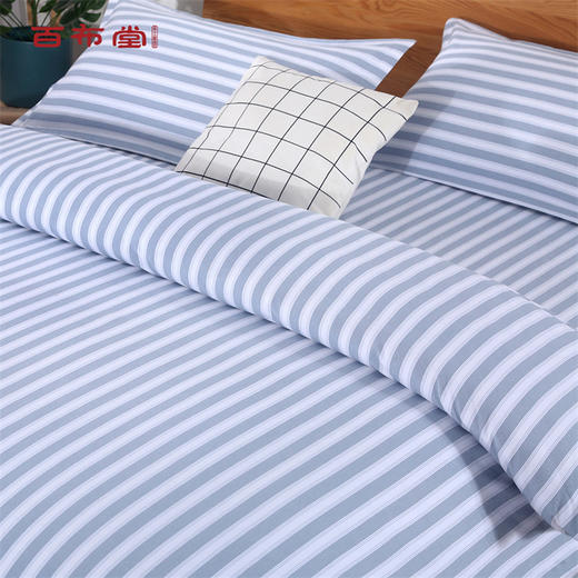 （乡村振兴商品）百布堂纯棉四件套美梦X3-灰条 商品图4