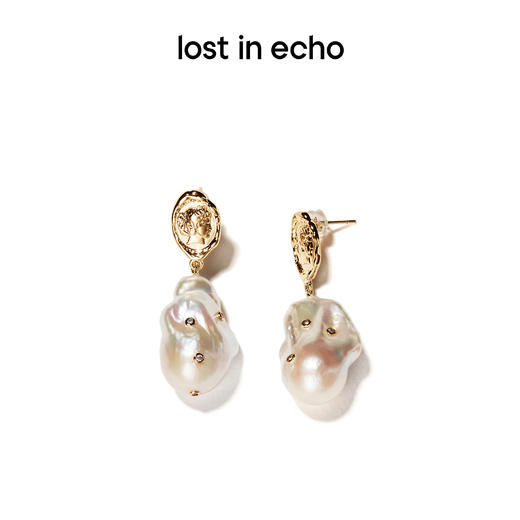 lost in echo 原创设计师lost in echo巴洛克珍珠手工镶嵌锆石耳环 商品图1