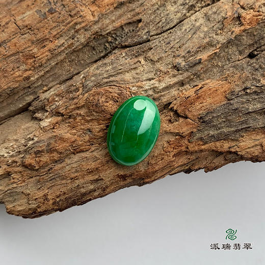 派瑞翡翠 翡翠戒面 冰种 绿色 商品图0