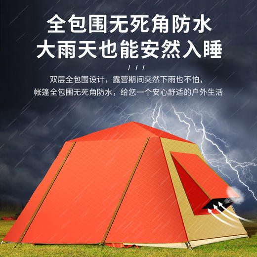 【帐篷】-全自动铝杆便携式露营野营户外加厚防雨帐篷 商品图2