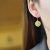 JX-2612-6古风玉石耳坠带证书925银镀金竹节冷珐琅镶嵌和田玉耳环 商品缩略图1