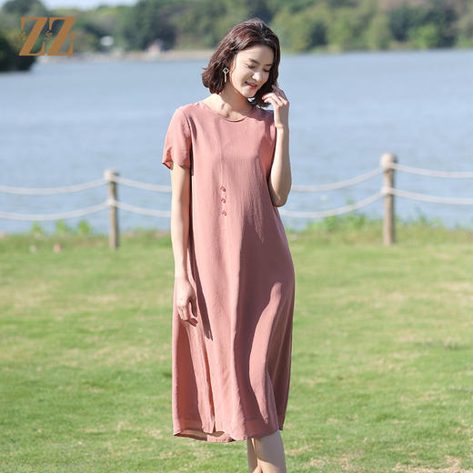 佐尔美2022夏季新款 桑蚕丝提花乔其真丝连衣裙女E12LS110 商品图0