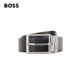 百货世界-HUGOBOSS雨果博斯男士经典徽标扣环双面意大利皮革腰带