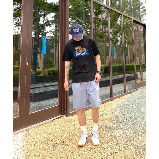 【限时折扣】NASA SOLAR联名款小熊印花棉质圆领短袖T （S-5XL）（白色/粉色/黑色/蓝色）（非质量问题不退不换） 商品图2