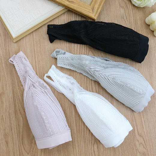 TG-TG02S150春夏法式真丝内衣 蕾丝性感三角杯桑蚕丝薄款无钢圈文胸 商品图2