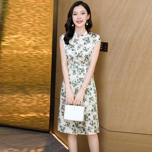 ASE-2386印花气质时尚百搭女士连衣裙 商品图1