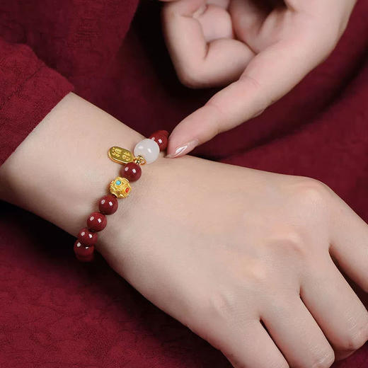 【转运纳福，朱砂手串】带了鸿运连连！让你“朱”事顺意！高含量紫金砂 颗颗饱满 手感细腻光滑 寓意美好 ， 商品图6