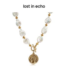 lost in echo 原创设计师品牌 Mazzy巴洛克不规则珍珠硬币项链