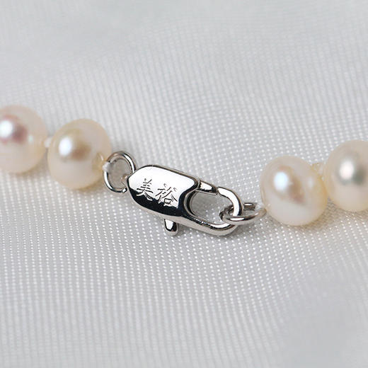 美裕 【雅韵】淡水珍珠花样项链 5.5-6.5mm白105589，间925银玛瑙吊坠 商品图4