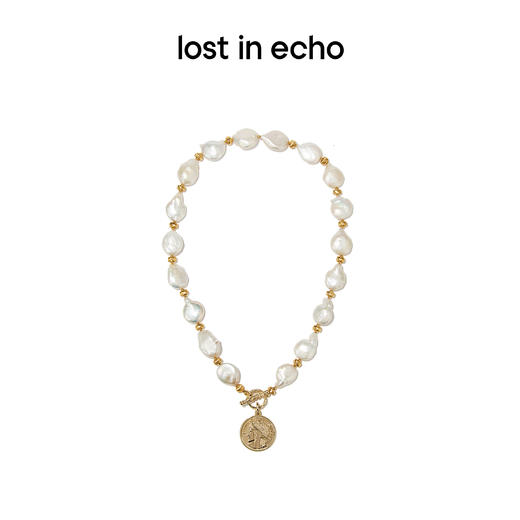 lost in echo 原创设计师品牌 Mazzy巴洛克不规则珍珠硬币项链 商品图2