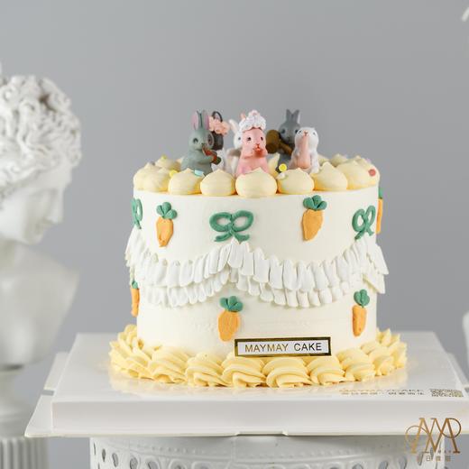 B3973“奶系复古·小兔派对蛋糕” 商品图0