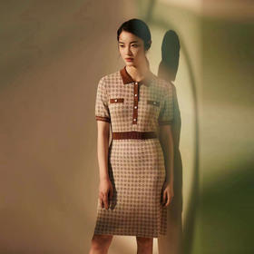 皮皮狗T恤领提花短袖连衣裙2175221730