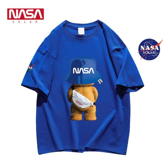 【限时折扣】NASA SOLAR联名款小熊印花棉质圆领短袖T （S-5XL）（白色/粉色/黑色/蓝色）（非质量问题不退不换） 商品图8