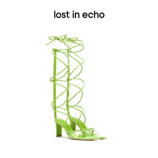 lost in echo x ZHANGJIAYI 尖头交叉夹趾细绑带凉鞋 商品图2