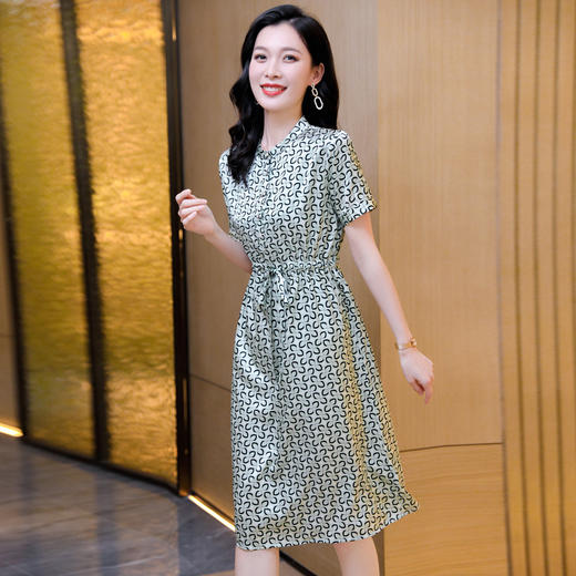 ASE-9320印花气质百塔女式连衣裙 商品图3