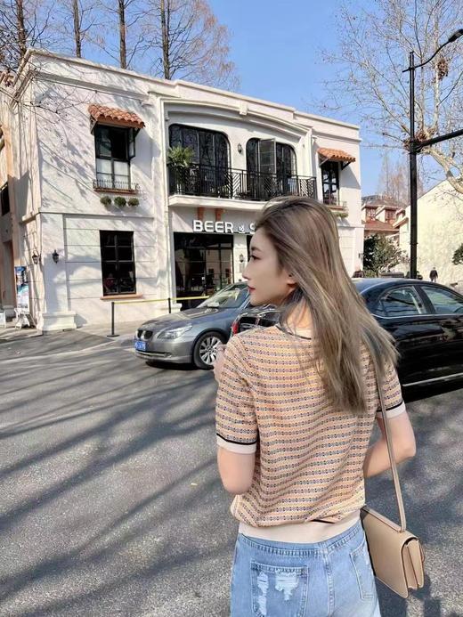 皮皮狗女式圆领提花短袖套衫2175220212 商品图3