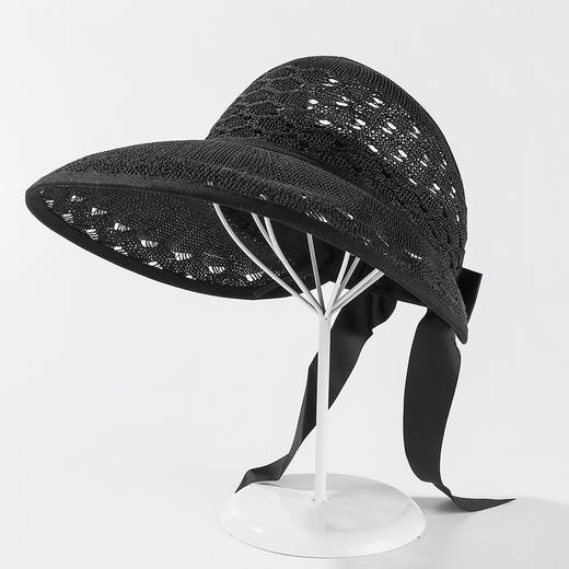 JC-F2-M1663（菱形洞洞空顶草帽）精品帽韩国女夏天新款透气菱形洞洞大沿空顶帽子休闲百搭沙滩帽 商品图5