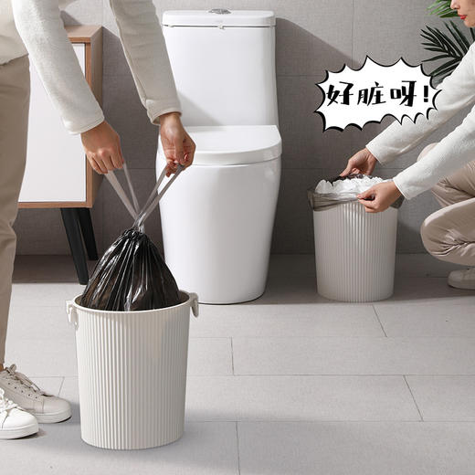 美丽雅家用可降解穿绳垃圾袋免手撕手提式加厚大号黑色 商品图6