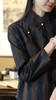 全棉九粒扣条纹长袖旗袍 商品缩略图4