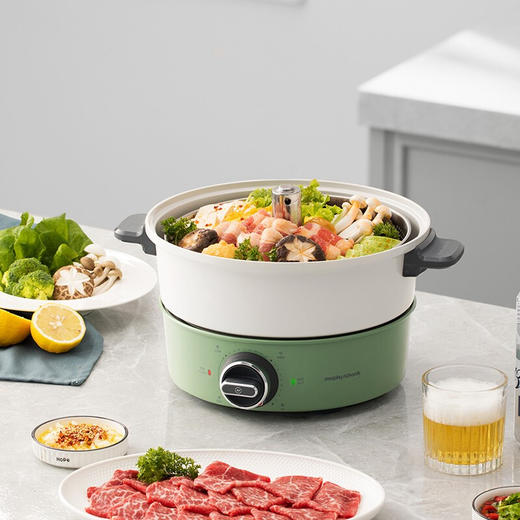 摩飞电器（Morphyrichards）机械升降电火锅家用多功能料理锅鸳鸯锅电热锅电煮锅 商品图3