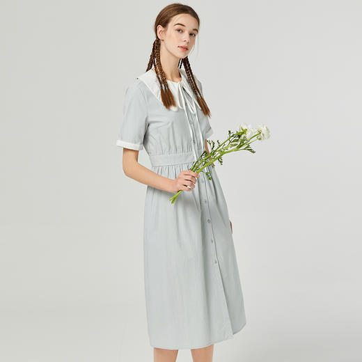 famecoco范可儿学院风甜美减龄衬衫裙夏季纯棉高腰新款连衣裙女生F223FA046 商品图3