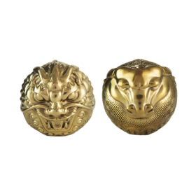 双大师联合制作 民间掌珠 十二生肖金球