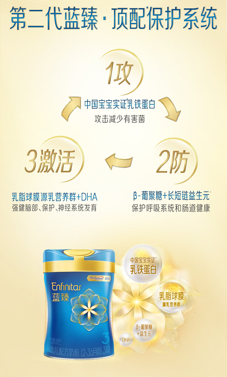 美赞臣蓝臻奶粉3段820g - 百佳星品商城
