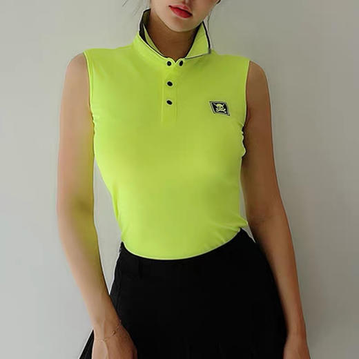 21夏季CHUCUCHU新款高尔夫女士修身上衣砍袖 商品图1