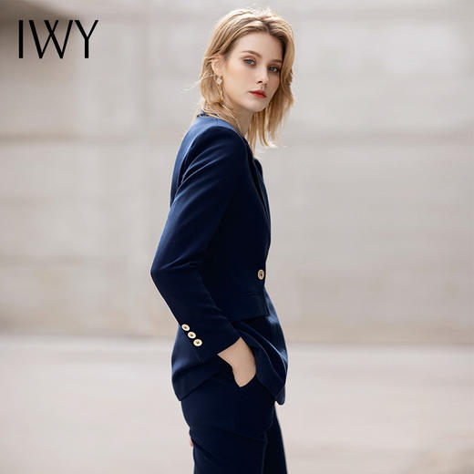 IWY/阔腿裤西装套装女高端正式场合职业装气质面试正装售楼部工作服Ol C12123+P32123 商品图4