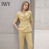 IWY/气质双排扣短袖西装套装女新款夏季薄款高端美容院上班工作服 CP12202 商品缩略图4