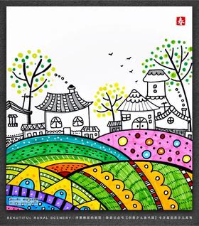 3-6岁《诗意栖居的家园》春天/春季/线描【自动发货：下单后，点击手机短信中收到的链接，即可获取文件下载的链接；如有任何问题，可添加客服微信hm33268获得帮助】
