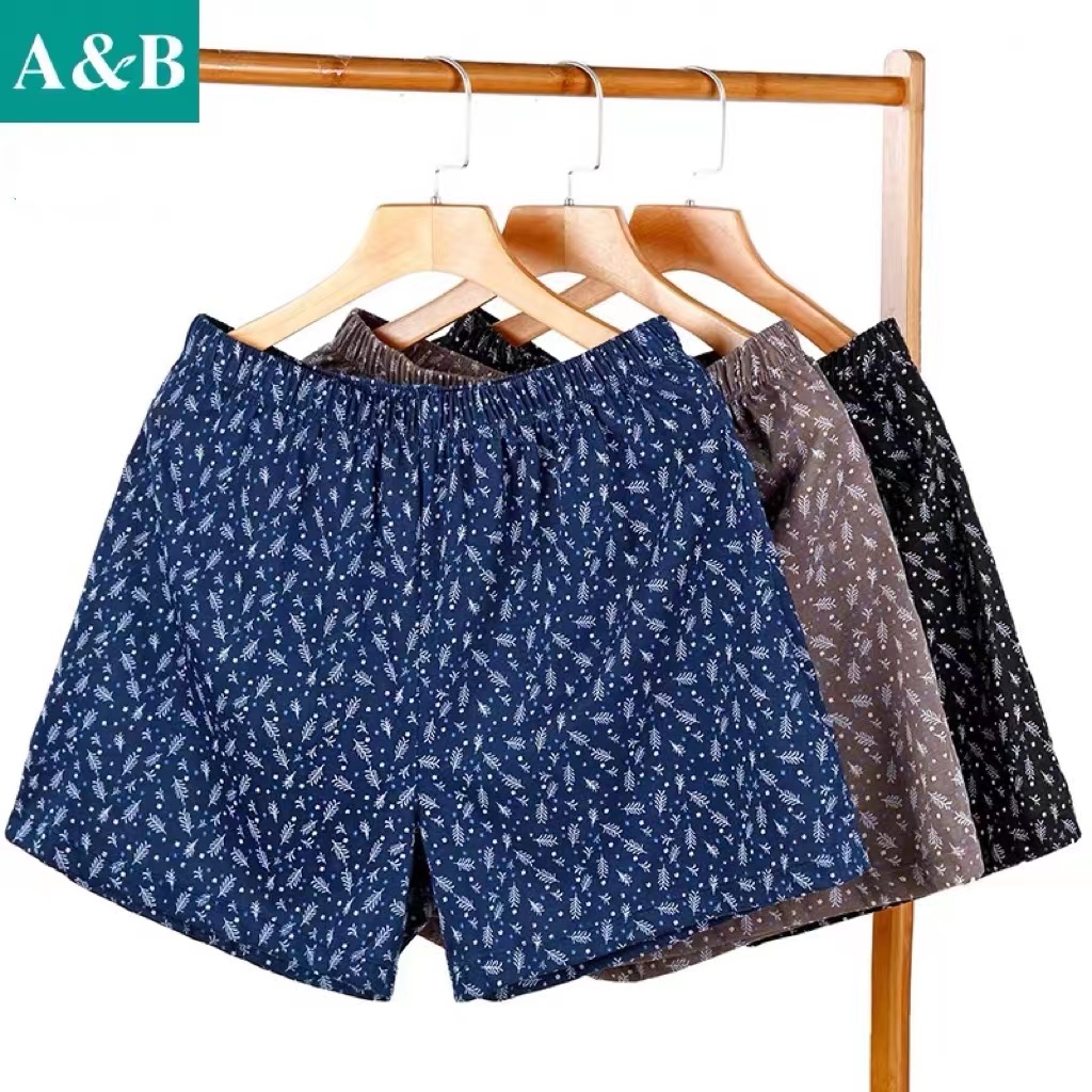 AB男纯棉印花男士平脚裤高腰宽松大码四角裤头L611