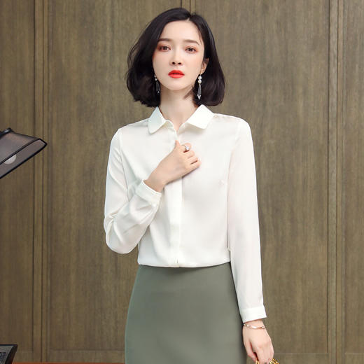 ASE-3369重磅真丝衬衫女新款百搭气质设计感桑蚕丝衬衫 商品图4