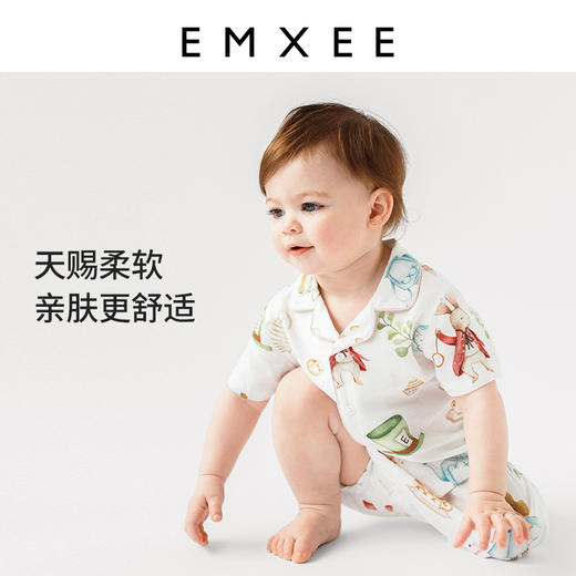 【宝宝服饰】嫚熙宝宝家居服薄款短袖夏季婴儿内衣儿童睡衣套装 商品图3