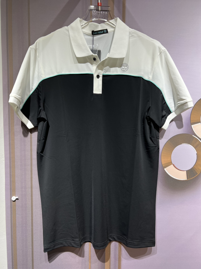 韩国正品，男士夏季款短袖，黑白拼接，冰丝面料